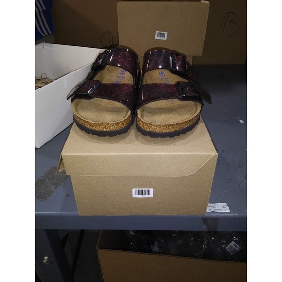 Birkenstock Shoes - Birkenstock Arizona Birko Flor Soft Footbed Sandals Strong Red 7 US